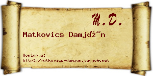 Matkovics Damján névjegykártya